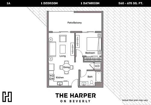 Floor plan Plan A - 1 Bedroom, 1 Bath