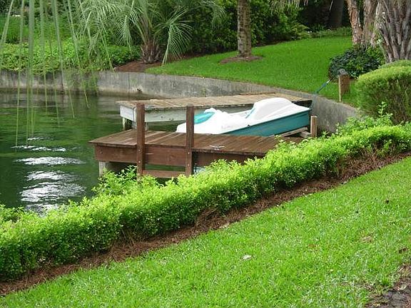 dock on lagoon leading to 52 acre lake