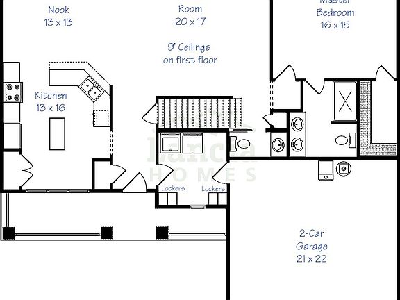 upgraded 3 car garage