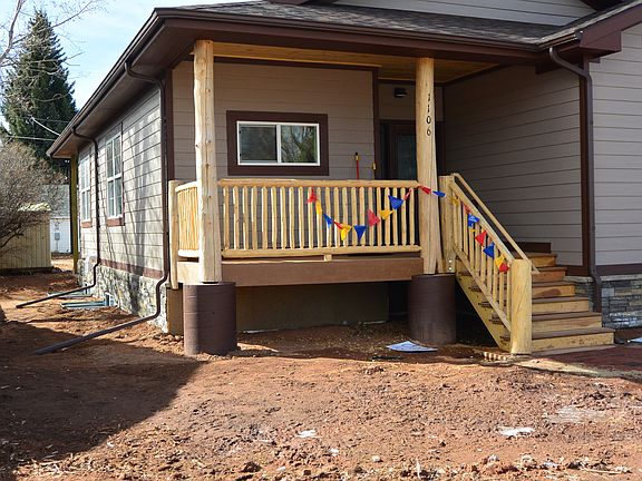 Hand drawn log front porch