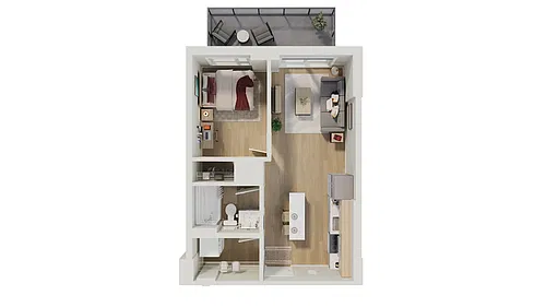 Floor plan Jr 1 Bed, 1 Bath
