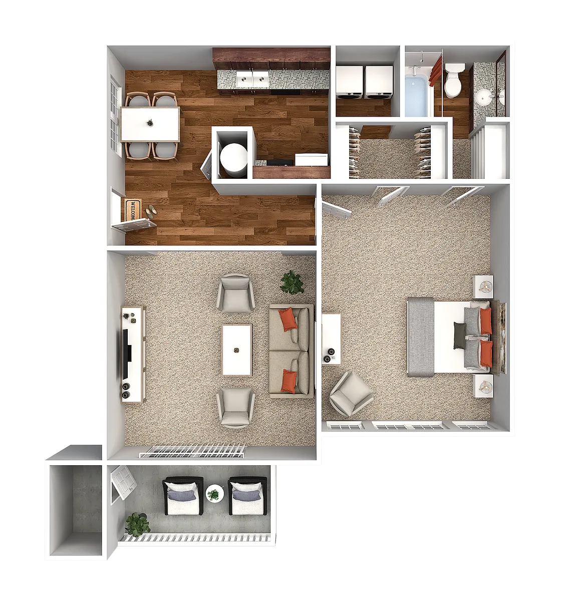 Floor plan 1 Bedroom 1 Bath