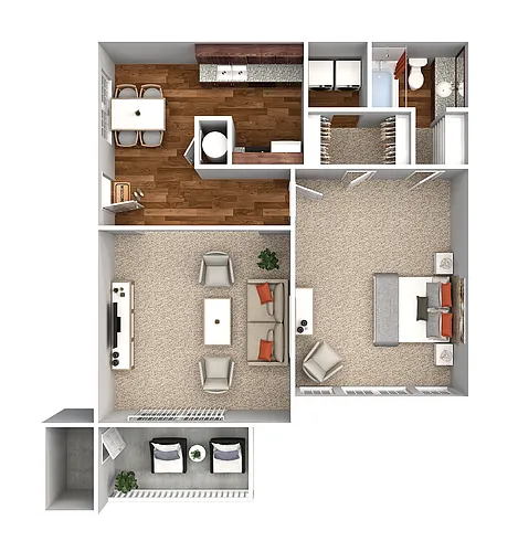 Floor plan 1 Bedroom 1 Bath