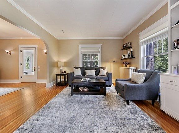 Living Room with view of the front door and Foyer.