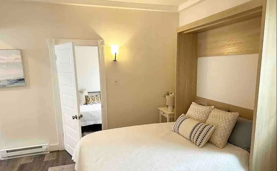 Living room with queen murphy bed