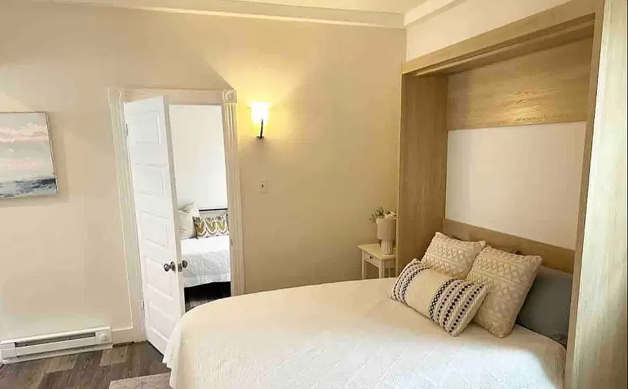 Living room with queen murphy bed