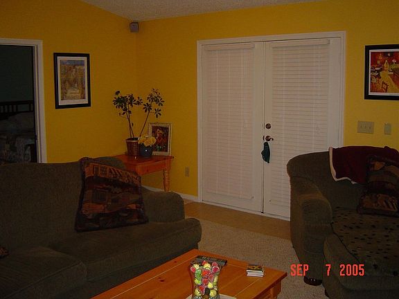 French doors lead to patio