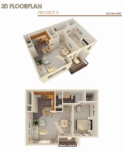 Floor plan 1 Bed 1 Bath