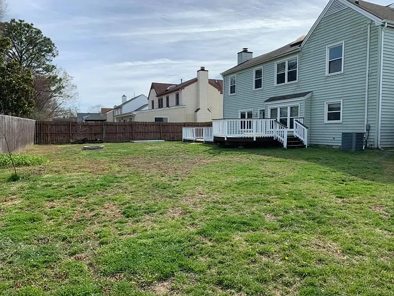 Fully fenced in back yard