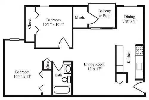 Floor plan Two-Bedroom