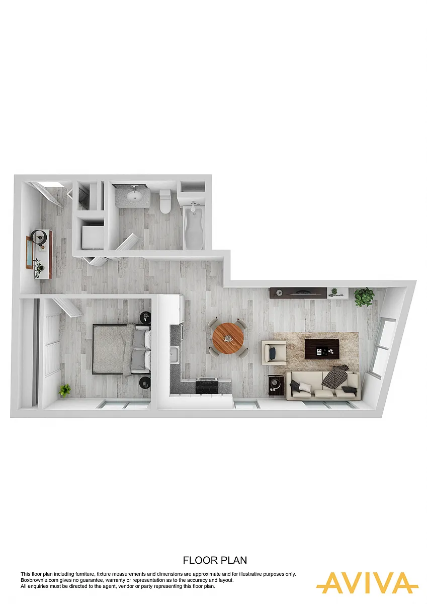 Floor plan 1 Bedroom D