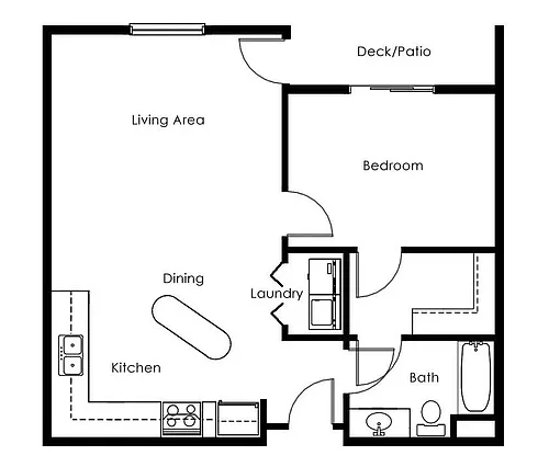 Floor plan 1 Bed 1 Bath