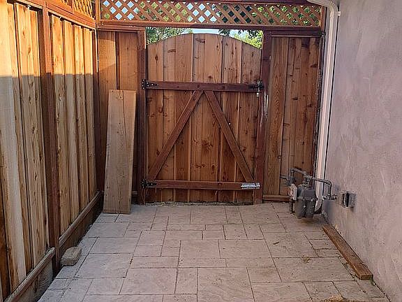 Stamped back patio/side yard