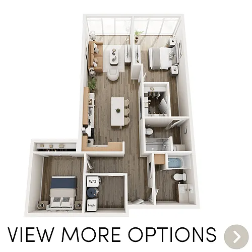 Floor plan 2 Bedroom, 2 Bathroom (Bldg. A)