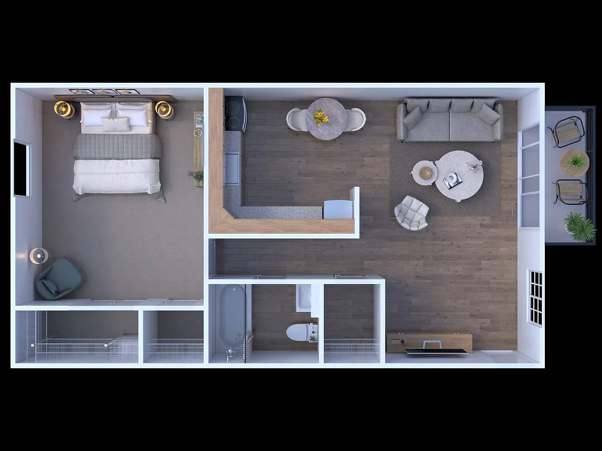 Floor plan 1 Bed 1 Bath | Classic