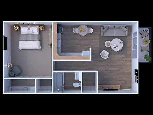 Floor plan 1BR - 1BTH