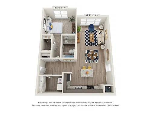 Floor plan 1BR-B