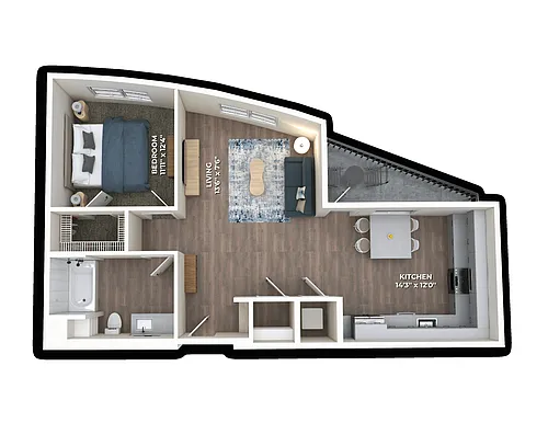Floor plan A4 One Bedroom