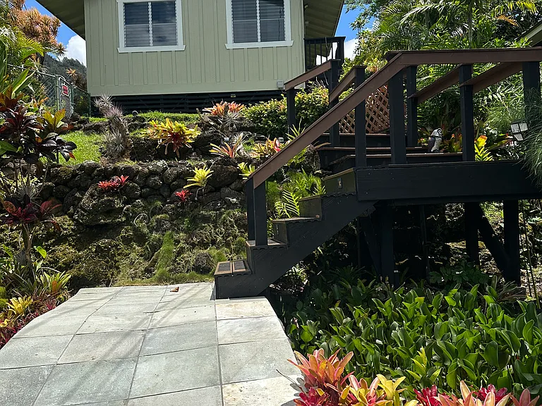 Private fenced yard. Stairs/entrance to home