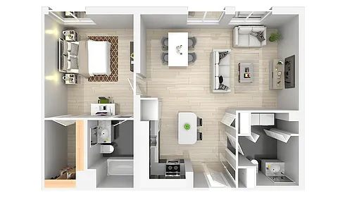 Floor plan Waters Pointe 1 Bdrm - A