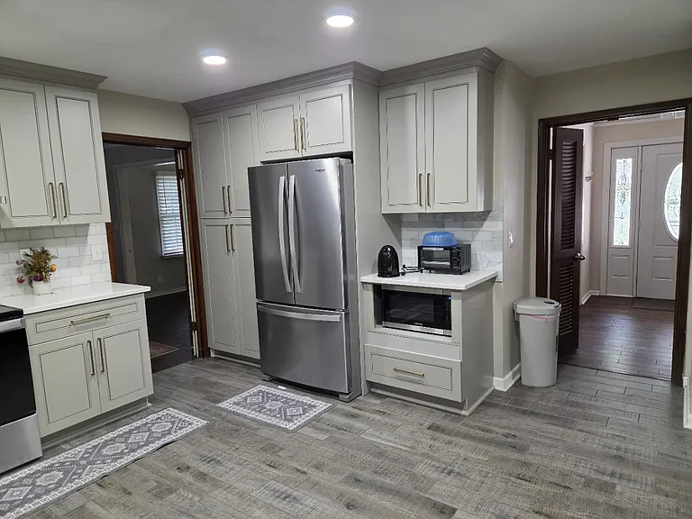 Kitchen with Fridge and Microwave