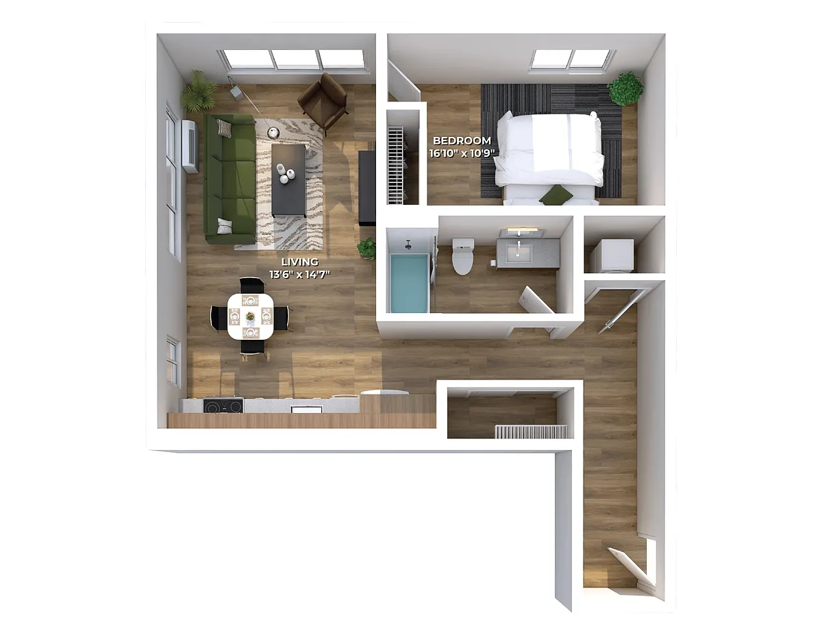 Floor plan One Bedroom B7