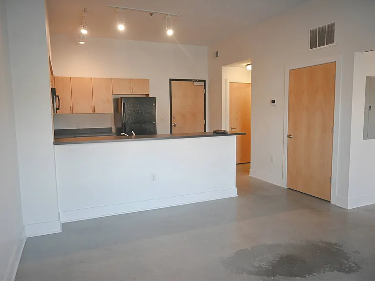 Large counter in a kitchen at The Sawyer.