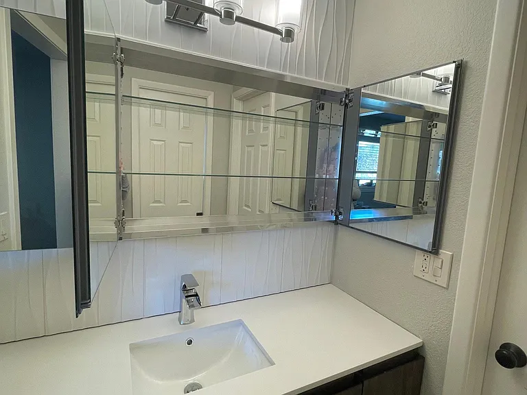 Master bath with huge medicine cabinet