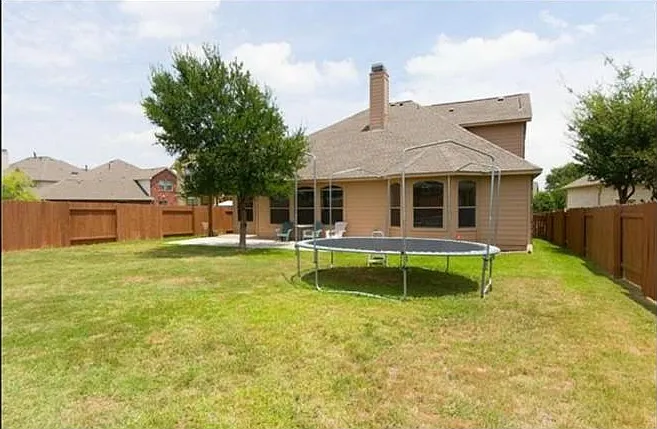 Back porch and backyard