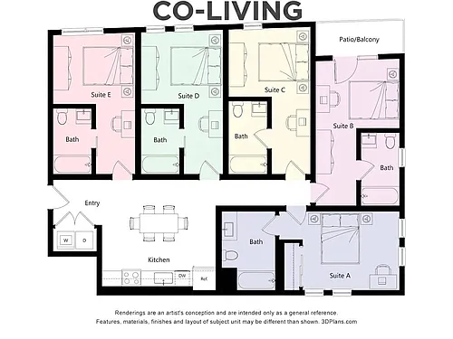 Floor plan 5B Co-Living