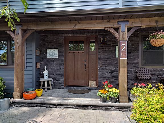 Front entry w/ stacked stone