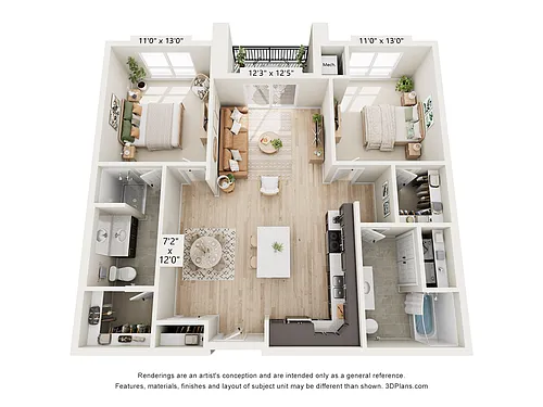 Floor plan HH-2x2M