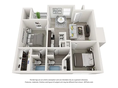 Floor plan 2 Bed 2 Bath