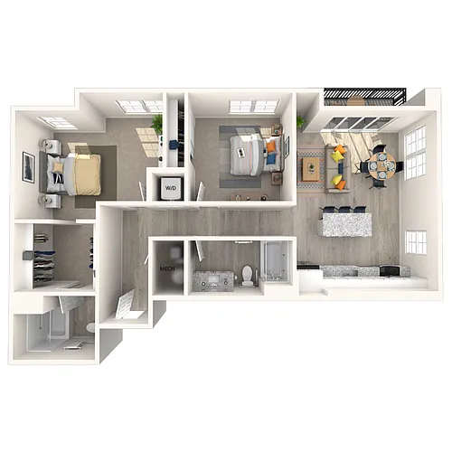 Floor plan 2 Bed/2 Bath