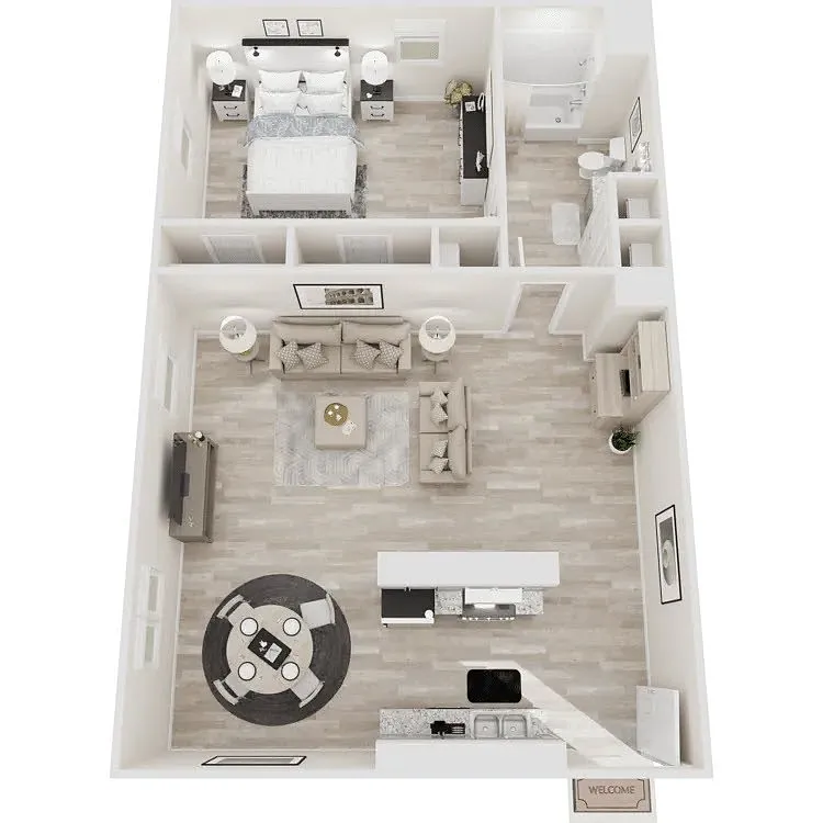 Floor plan 1 Bed 1 Bath