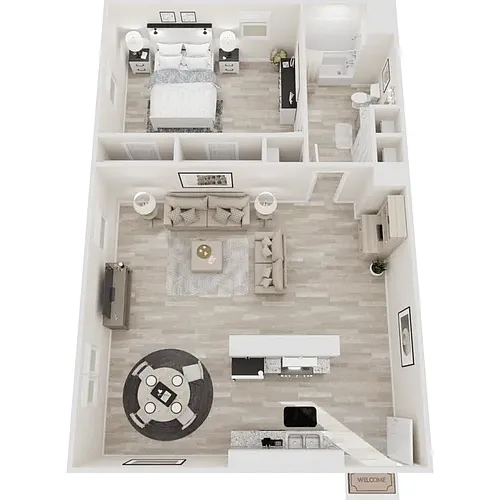 Floor plan 1 Bed 1 Bath