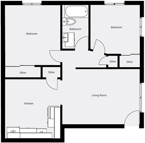 Floor plan 2 Bed Premium
