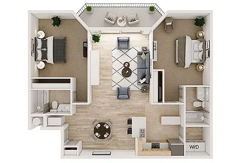 Floor plan 2B2B-B