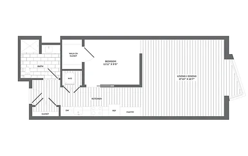 Floor plan 1 Bed/1 Bath-B5