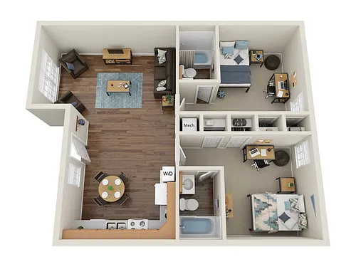 Floor plan B1 2X2-S