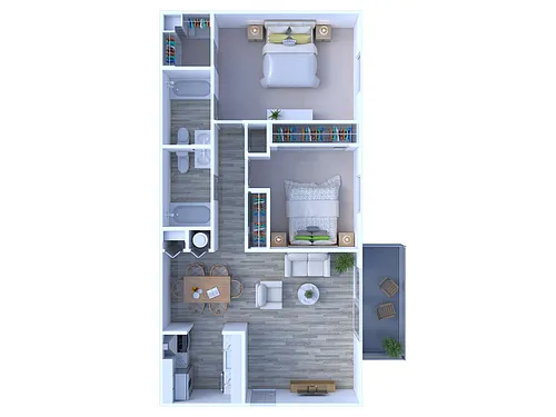 Floor plan 2BR - 2BTH Renovated