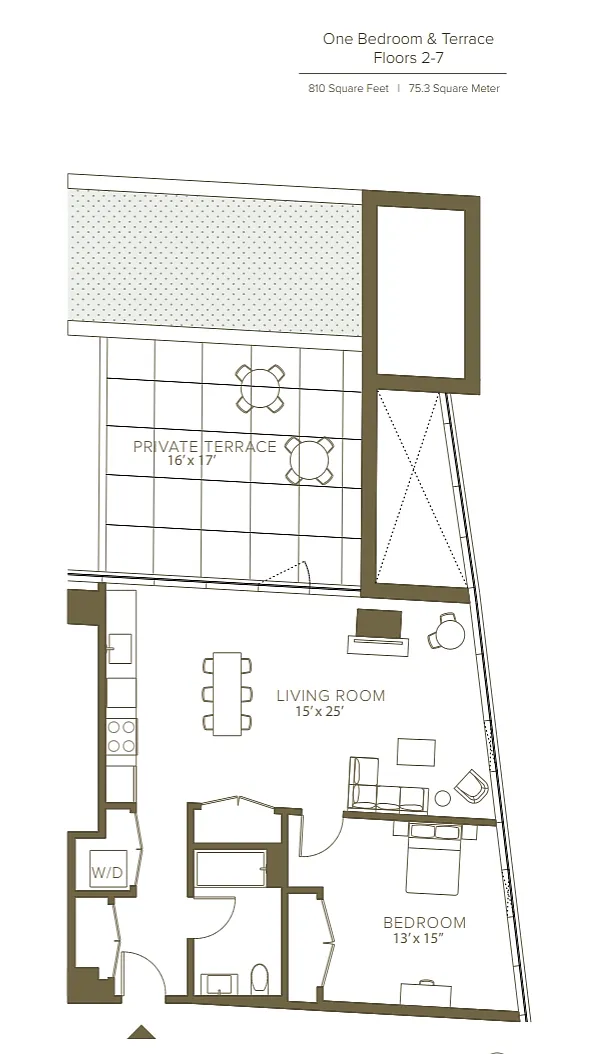 Floor plan One Bedroom Terrace