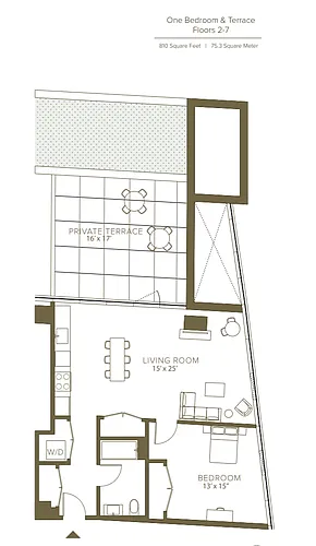 Floor plan One Bedroom Terrace
