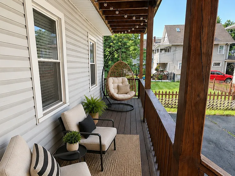 private porch off the kitchen