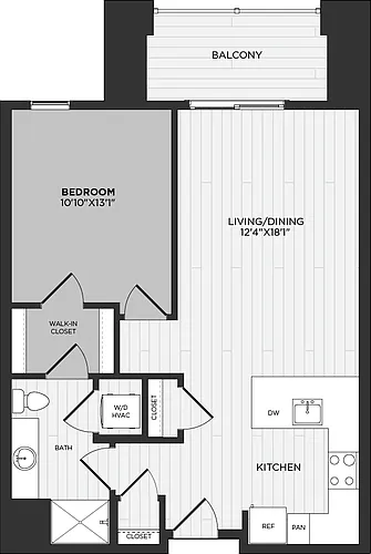 Floor plan 1 Bed/1 Bath-B6