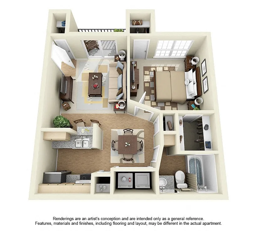 Floor plan 1 Bedroom 1 Bath Plan 1