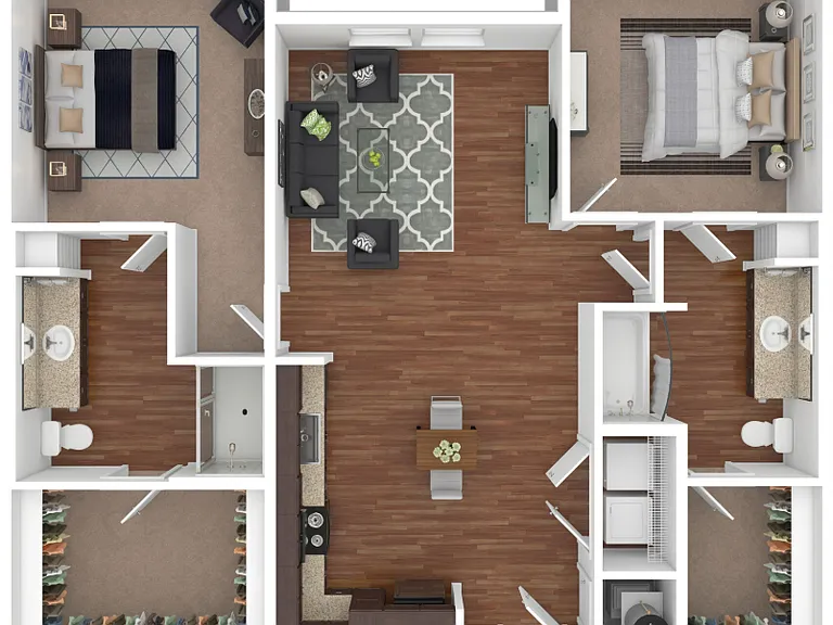 2x2-1,150 sq ft-Floorplan