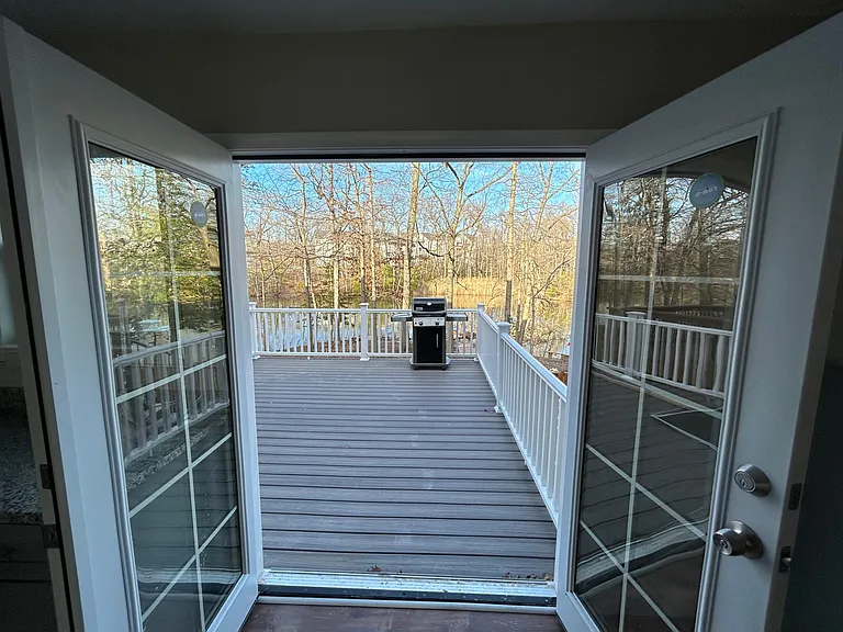 French doors to decks on two floors