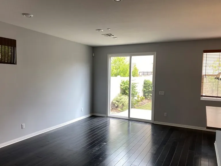 open concept living and dining space