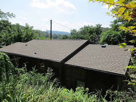view from hill, new roof
